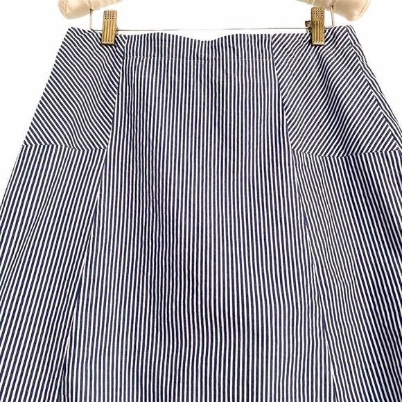 Talbots 4P Seersucker Blue White A Line Skirt - Picture 2 of 6